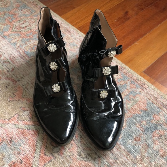 Chloe rhinestone patent leather ankle booties - Picture 2 of 10